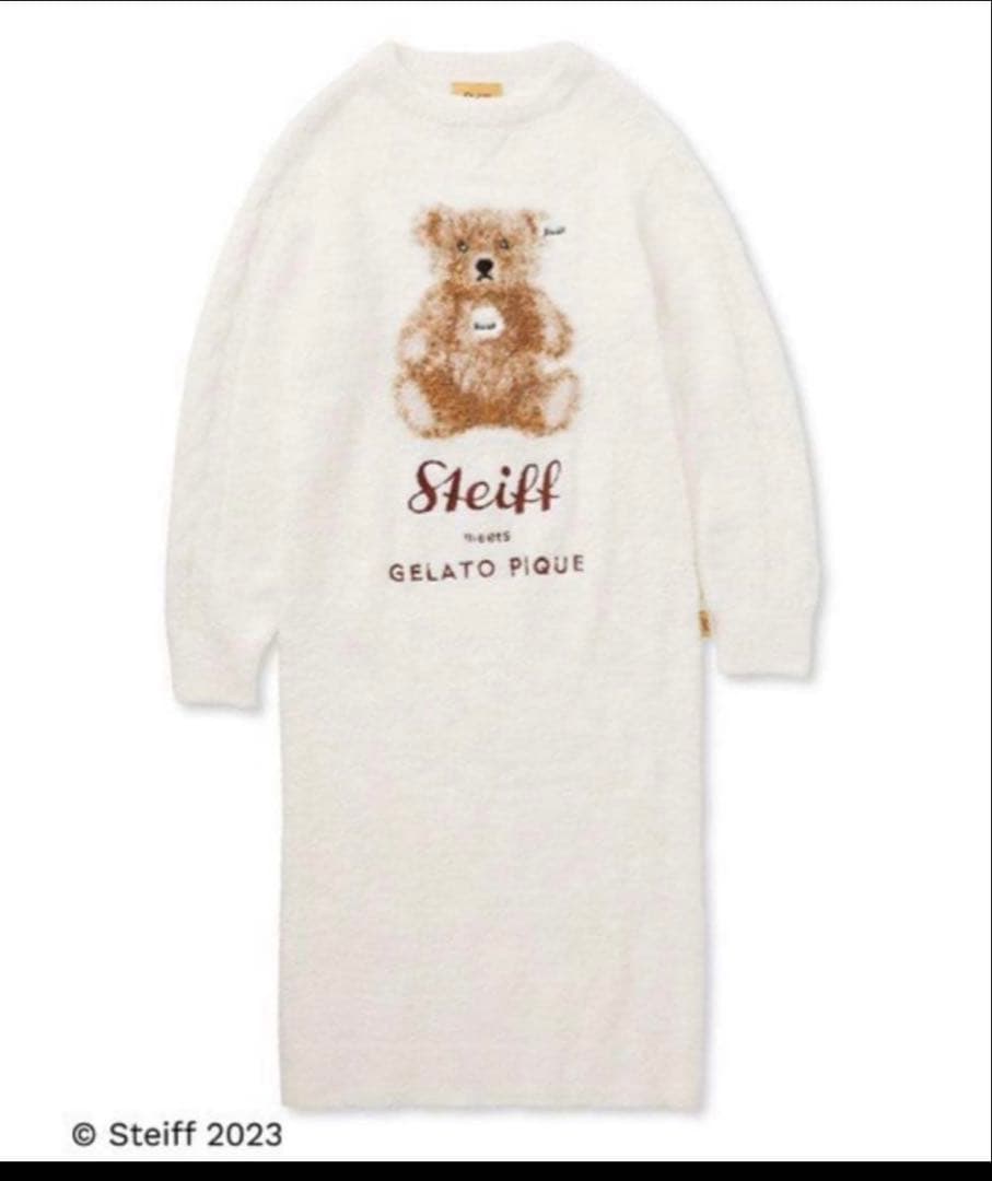 ジェラートピケ×Steiff コラボ テディベア ルームウェア ホワイト完売品
