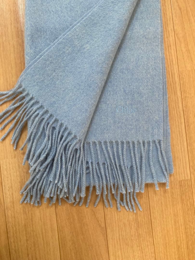 Chloe クロエ　カシミヤ100%マフラー　水色