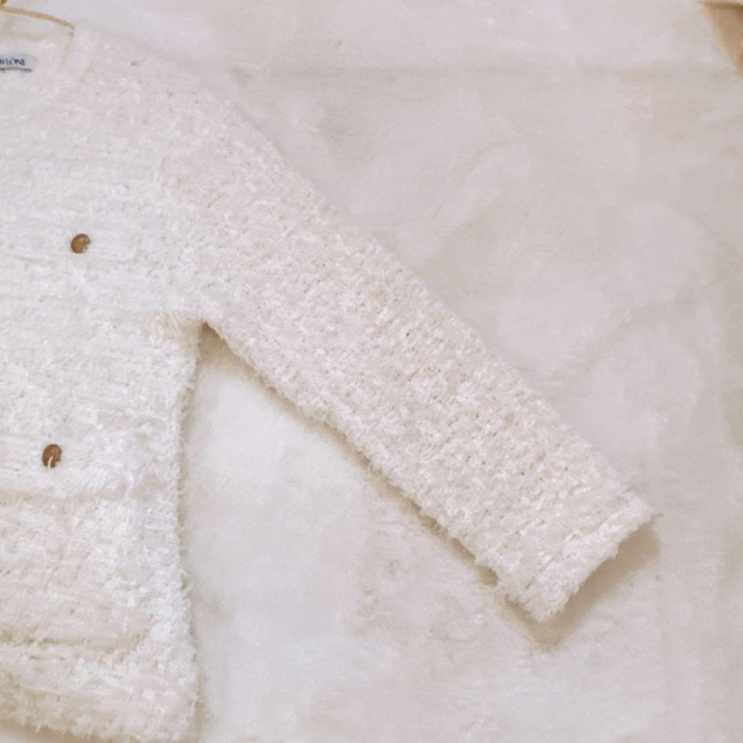 極美品♡BABYLONE バビロン ツイードニットジャケット ホワイト 25SS