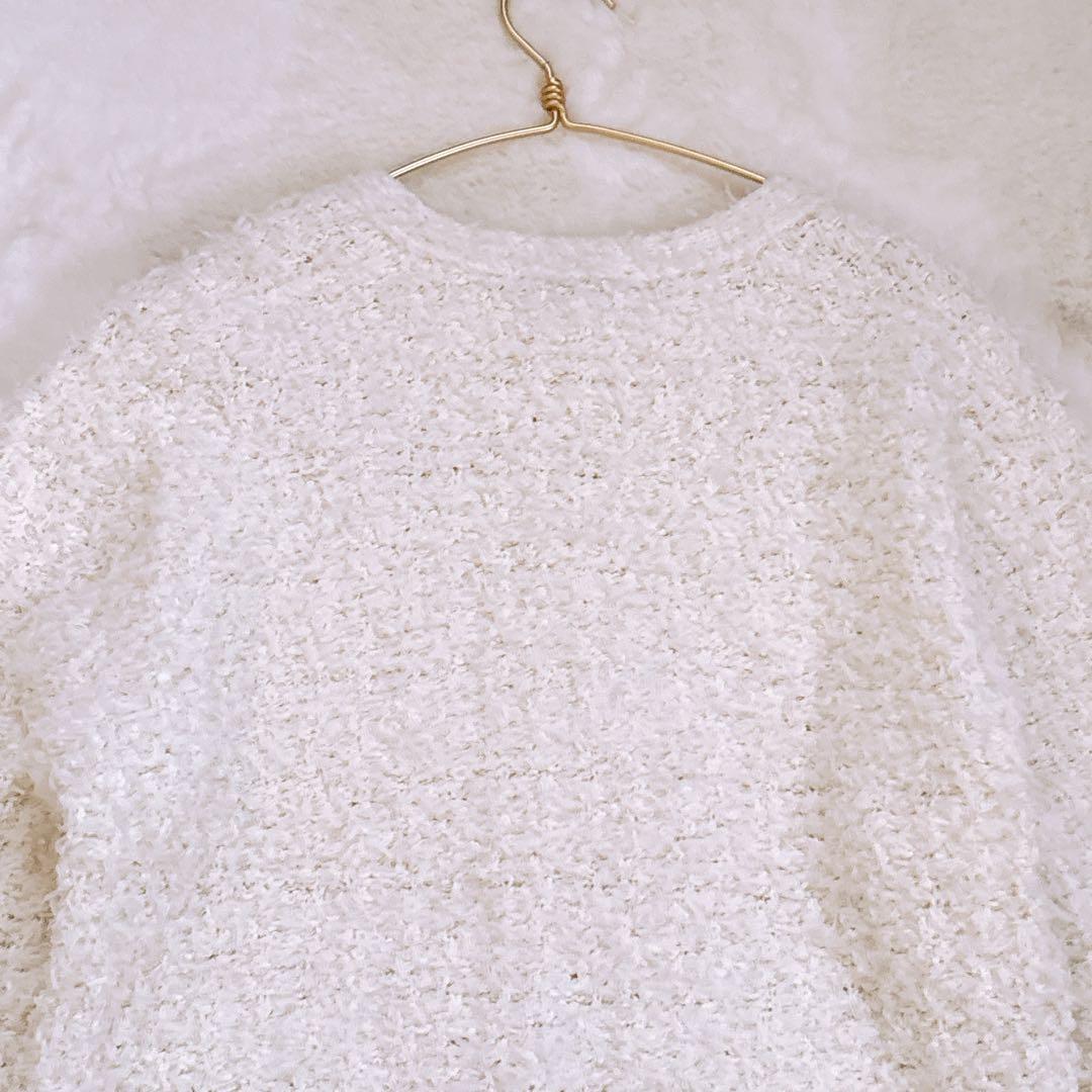 極美品♡BABYLONE バビロン ツイードニットジャケット ホワイト 25SS