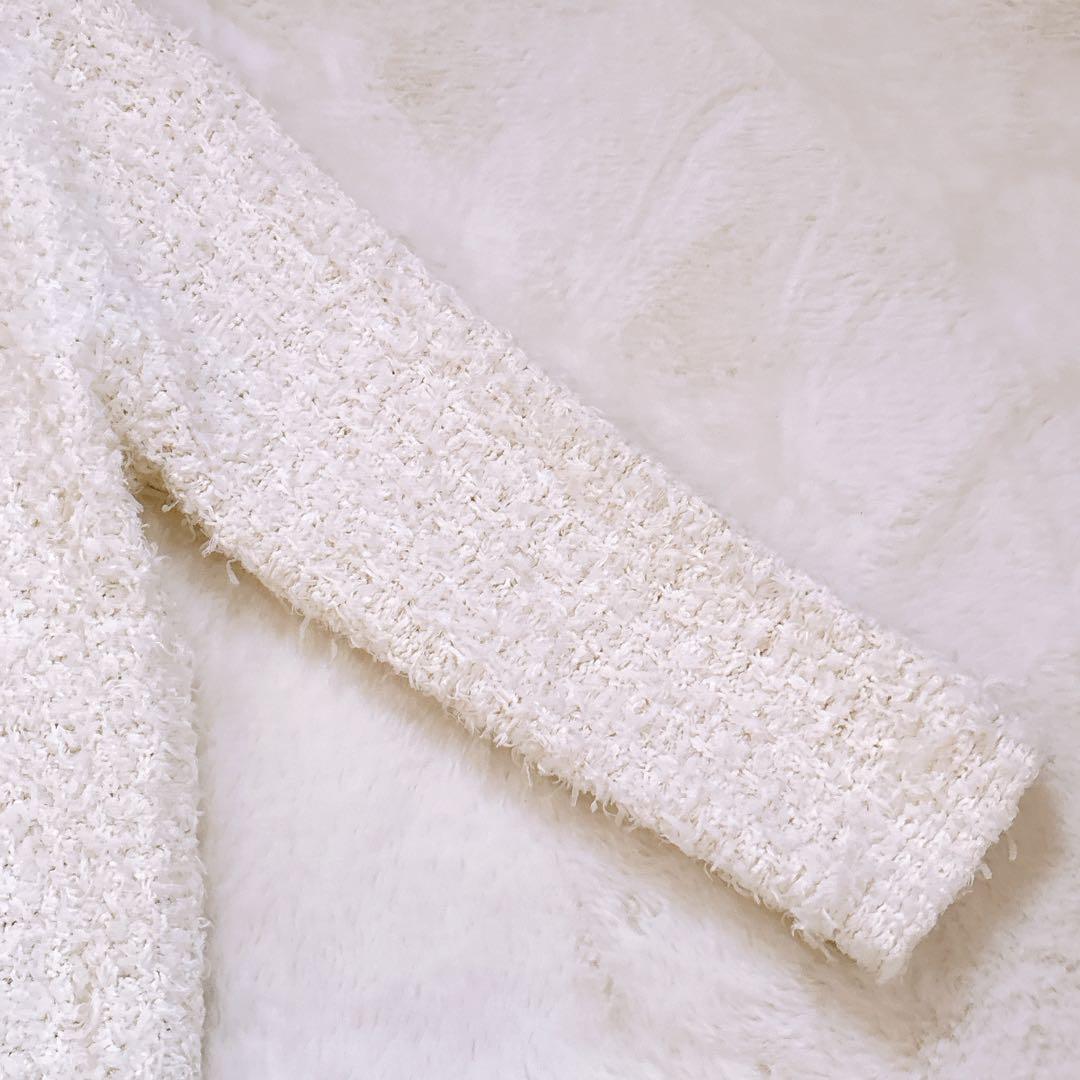 極美品♡BABYLONE バビロン ツイードニットジャケット ホワイト 25SS
