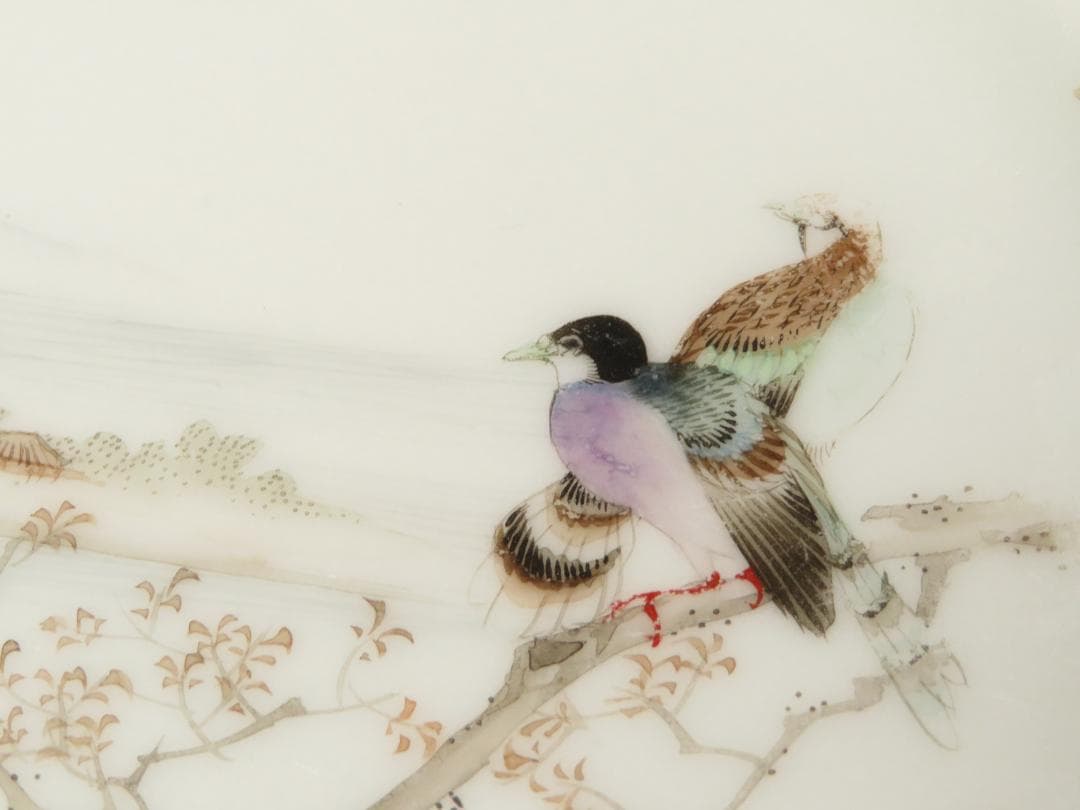 3382　古美術＜値下げ交渉大歓迎＞九谷　鳥と花　ヒビ、カケ有