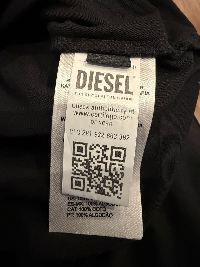 【美品】DIESEL ディーゼル 半袖Tシャツ ロゴ入り 黒 ブラック