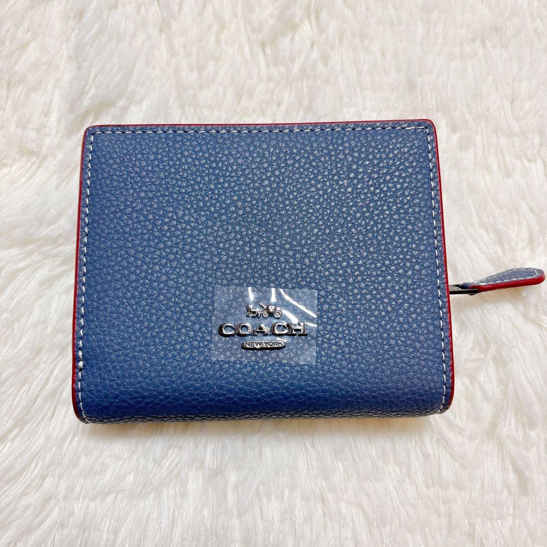 新品・付属品完備⭐️ コーチ スヌーピー 二つ折り財布 ピーナッツ コラボ 青