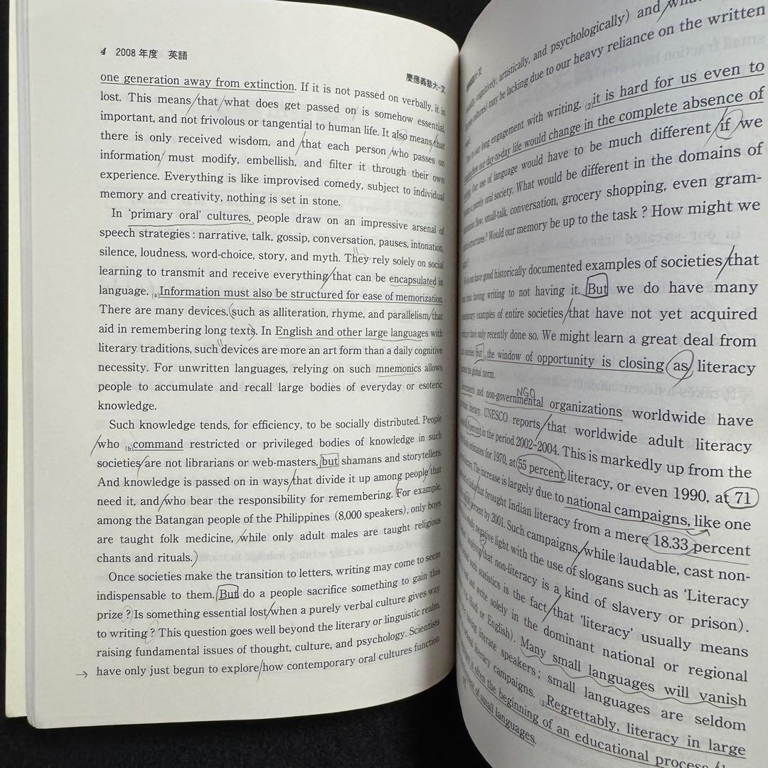慶應義塾大学　文学部　赤本　2004年〜2023年　　20年分