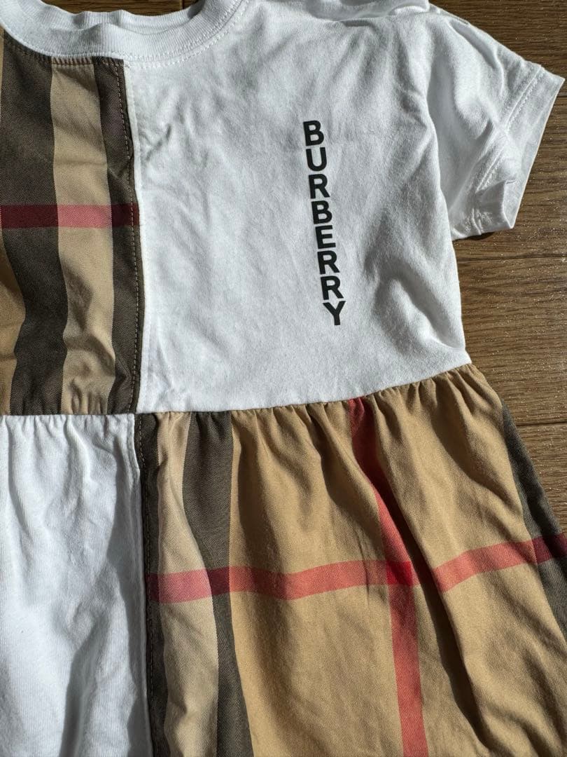 BURBERRY ロゴ　チェック柄　半袖ワンピース 12M ブルマ付き