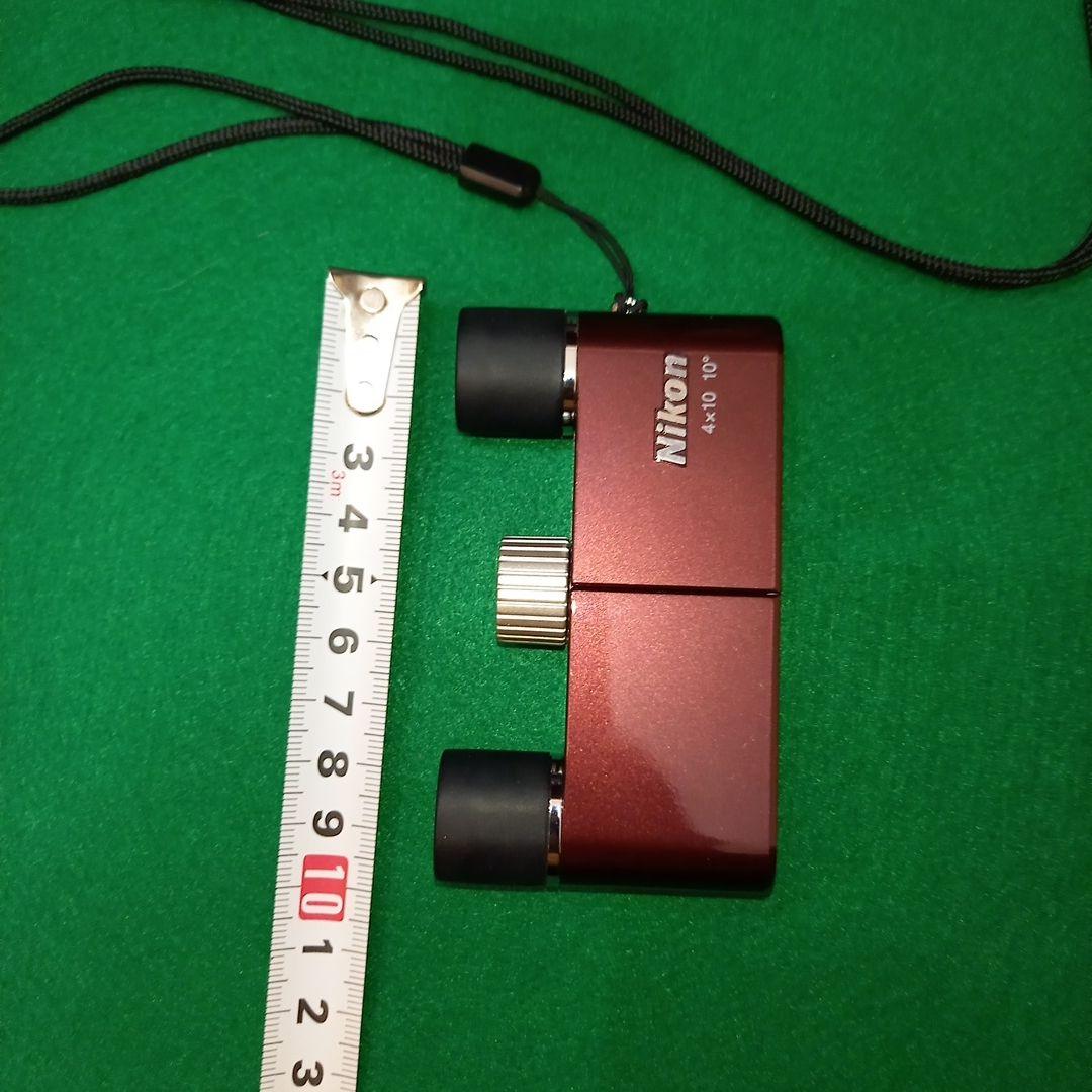 日*4様 ニコン　Nikon　双眼鏡　４×１０　10　赤　ボルドー　ワインレッド
