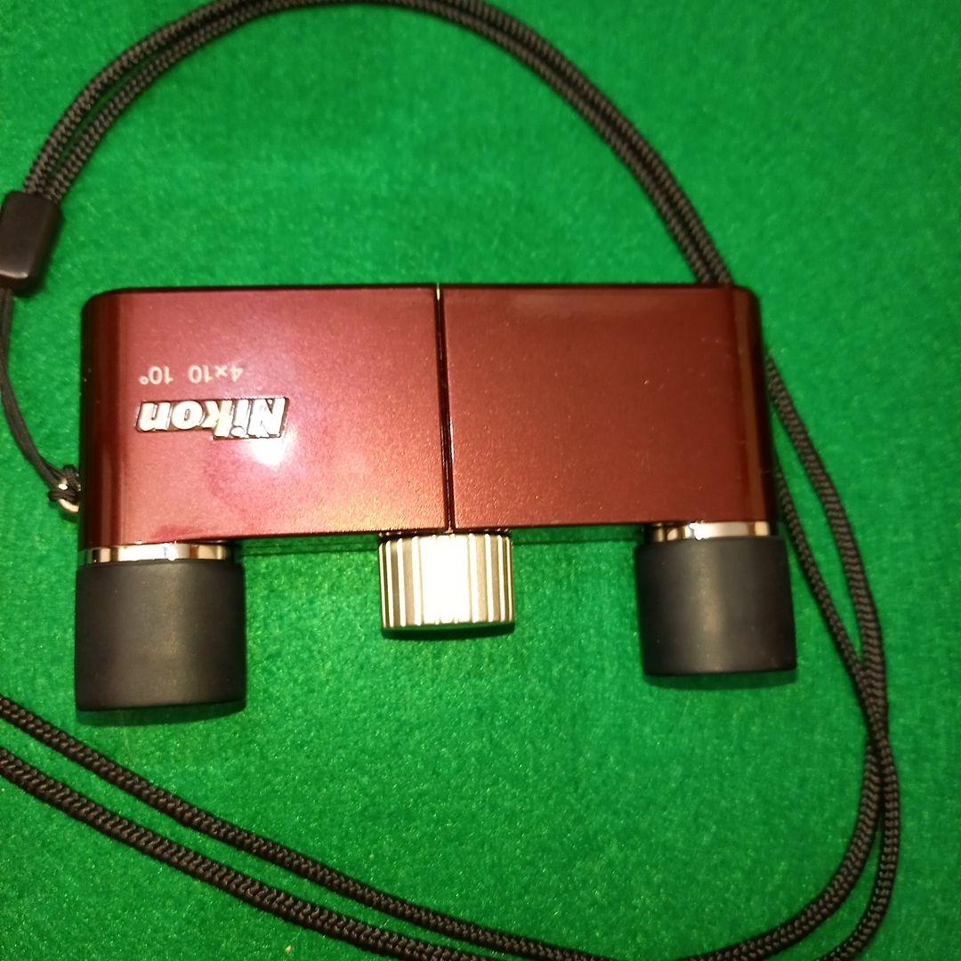 日*4様 ニコン　Nikon　双眼鏡　４×１０　10　赤　ボルドー　ワインレッド