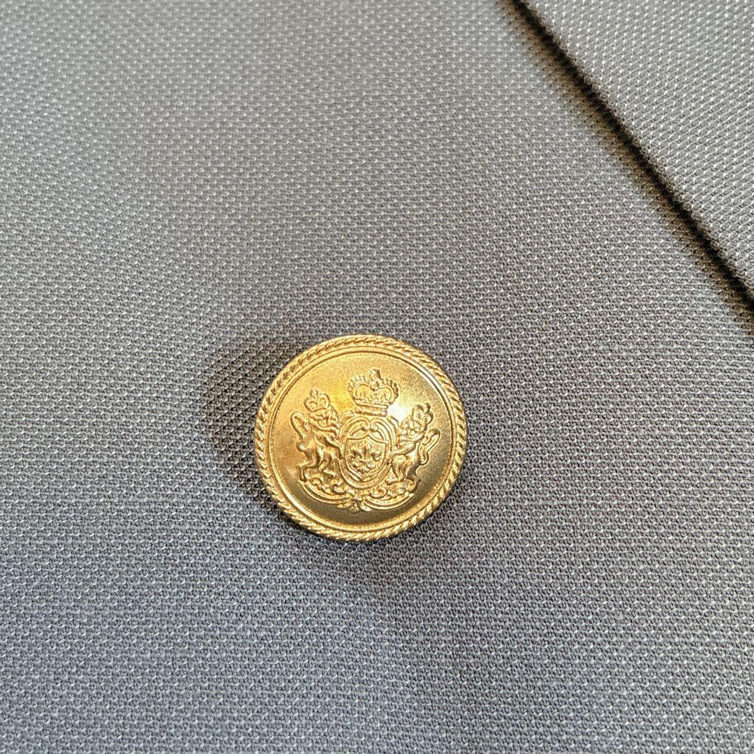 【未使用級】 プラステ 紺ブレ 金ボタン L リネンブレンド ダブルジャケット