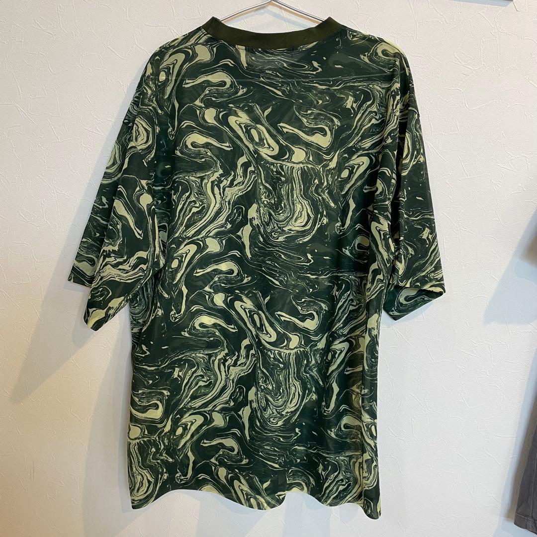 TOGA VIRILIS トーガビリリース 総柄Tシャツ L グリーン マーブル