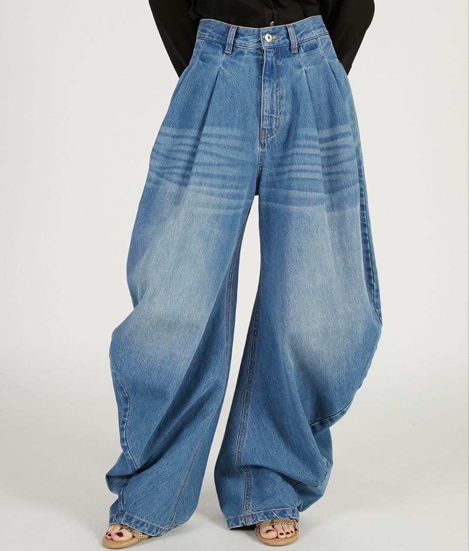 新品 PRANK PROJECT ドレープデニムパンツ 36
