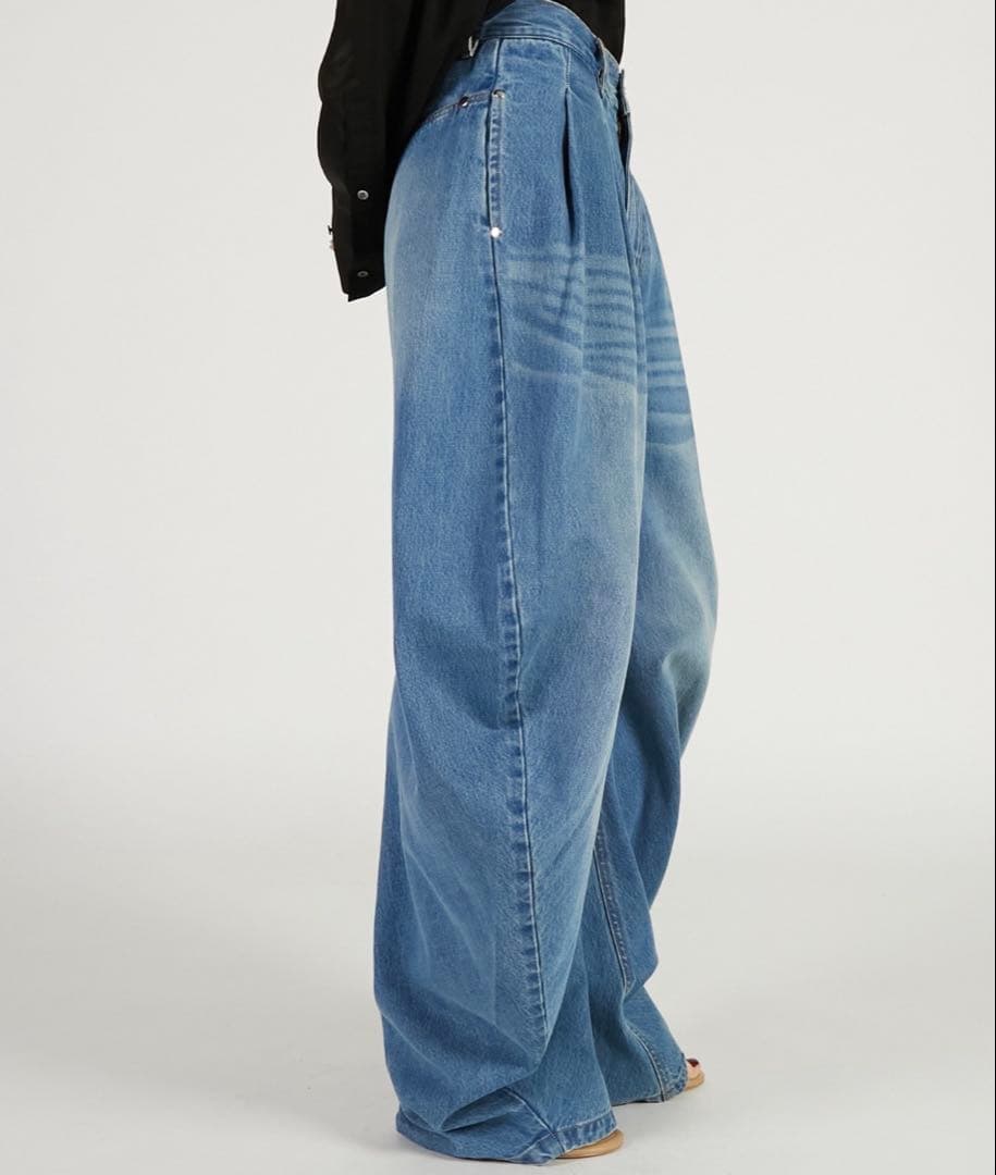 新品 PRANK PROJECT ドレープデニムパンツ 36
