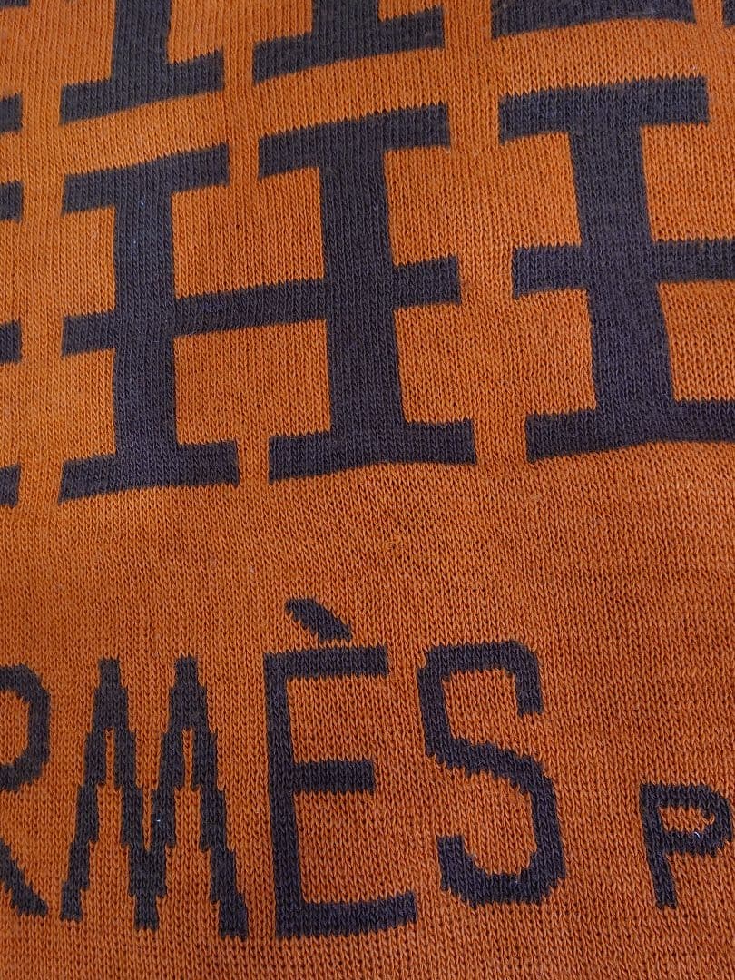 HERMÈS オレンジ H　ロゴ マフラー ノベルティグッズ