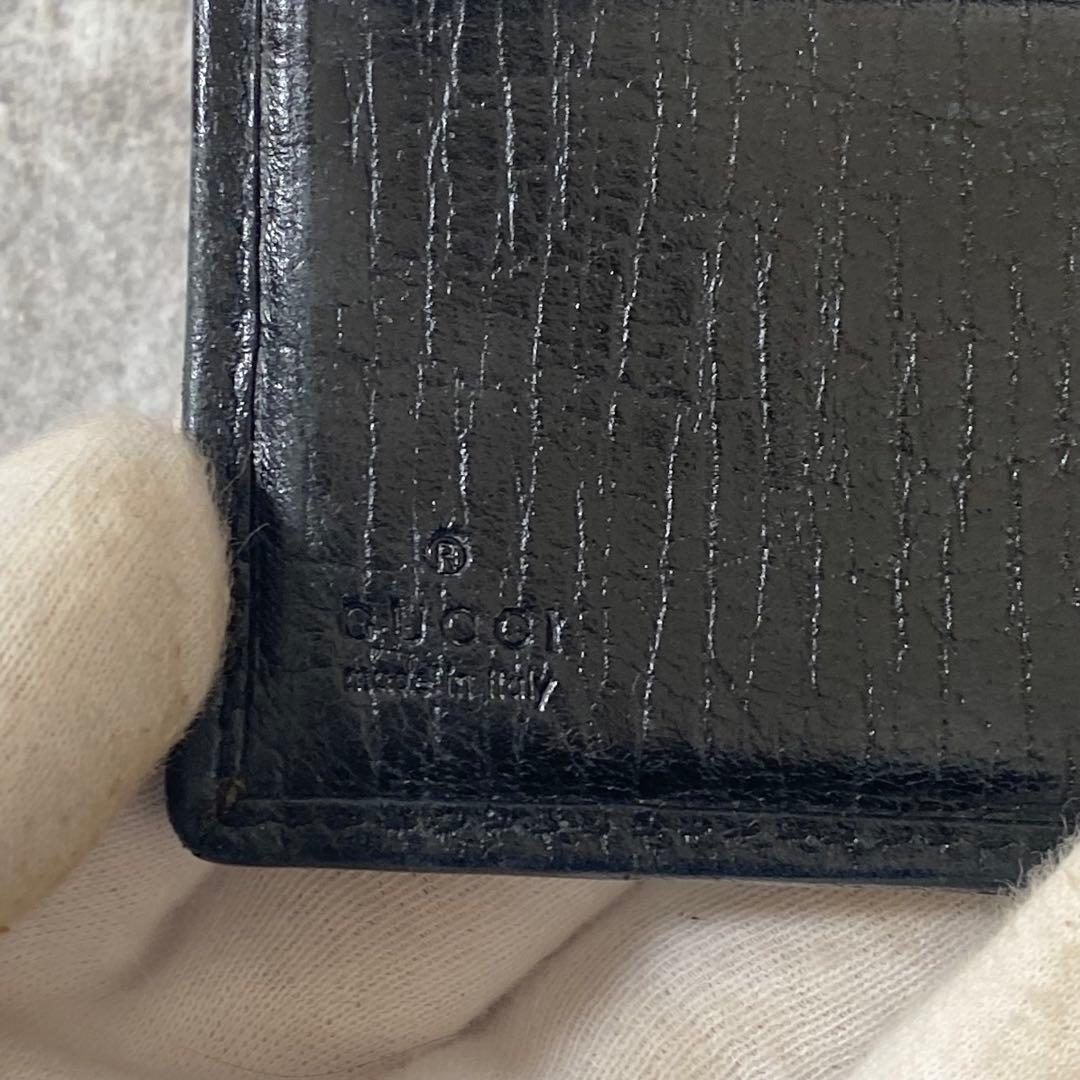 極美品　GUCCI グッチ シェリーライン GGロゴ 金具 レザー 二つ折り財布