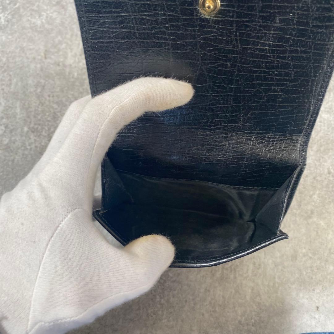 極美品　GUCCI グッチ シェリーライン GGロゴ 金具 レザー 二つ折り財布