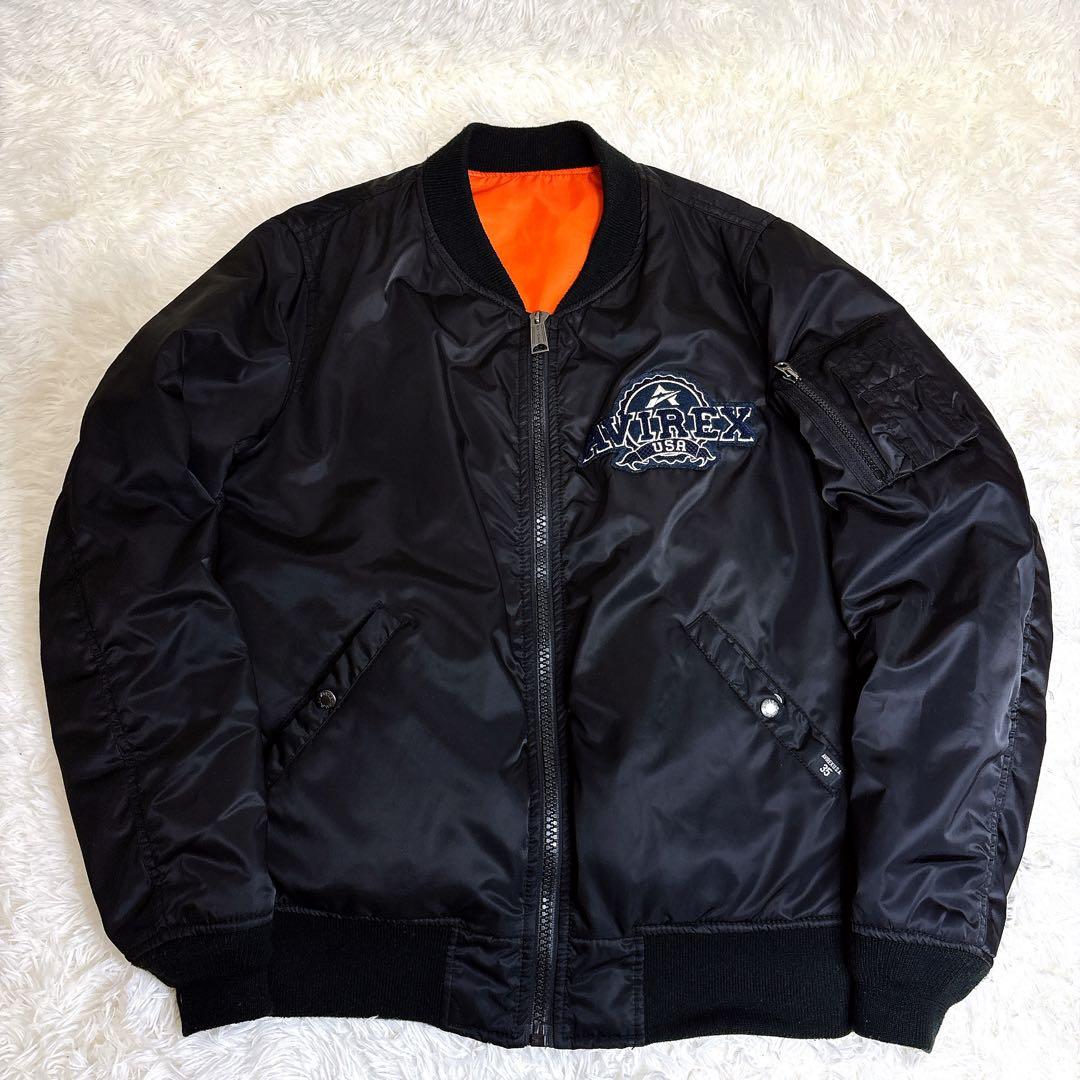 【美品】 AVIREX MA-1 フライトジャケット 35周年記念 L 刺繍ロゴ