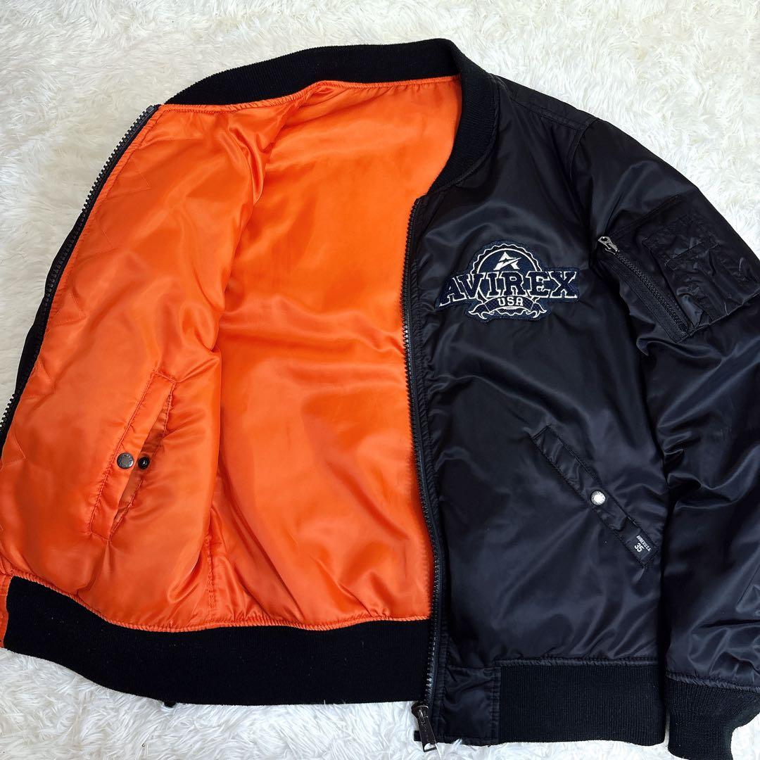 【美品】 AVIREX MA-1 フライトジャケット 35周年記念 L 刺繍ロゴ