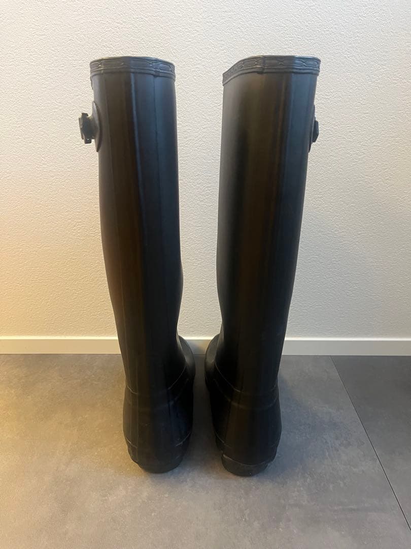 HUNTER ロングブーツ バックル付き　ブラック　UK6 24-25cm