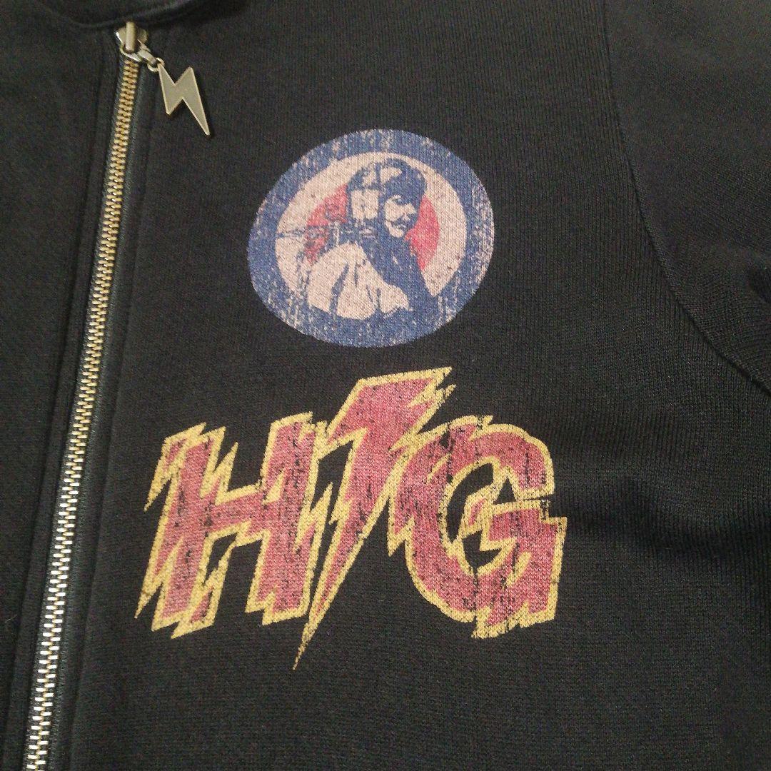 ヒステリックグラマー ジップパーカー スエット Hタグ 黒 ヴィンテージ