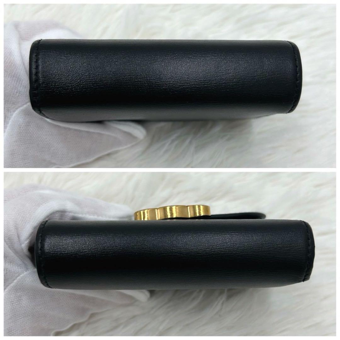 正規品✨セリーヌ スモールフラップウォレット トリオンフ 三つ折り財布 黒
