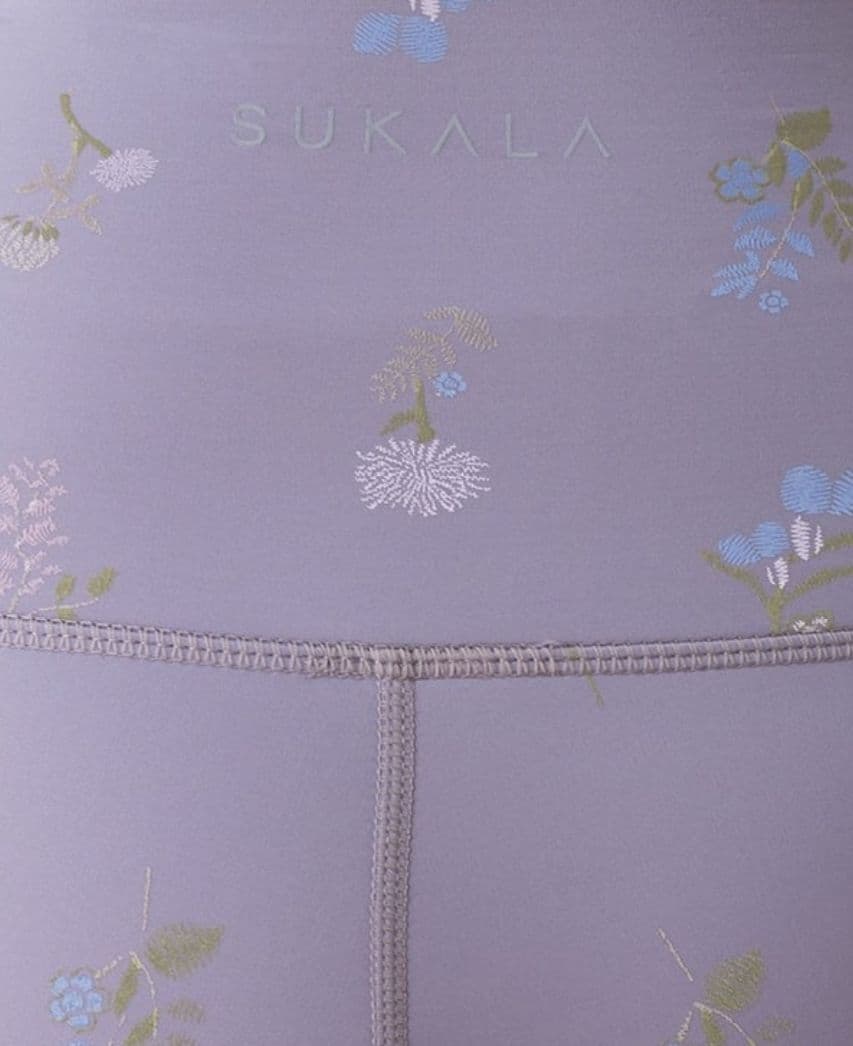 新品 ラベンダー ヨガパンツ レギンス SUKALA フラワーブーケレギンス M
