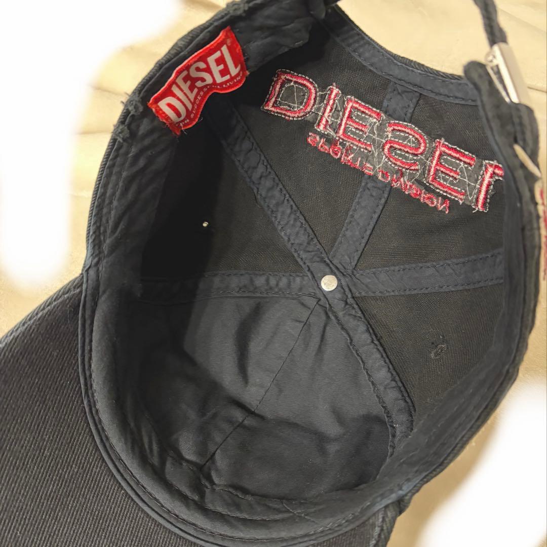 【美品・匿名配送】DIESEL黒キャップ ヴィンテージ加工
