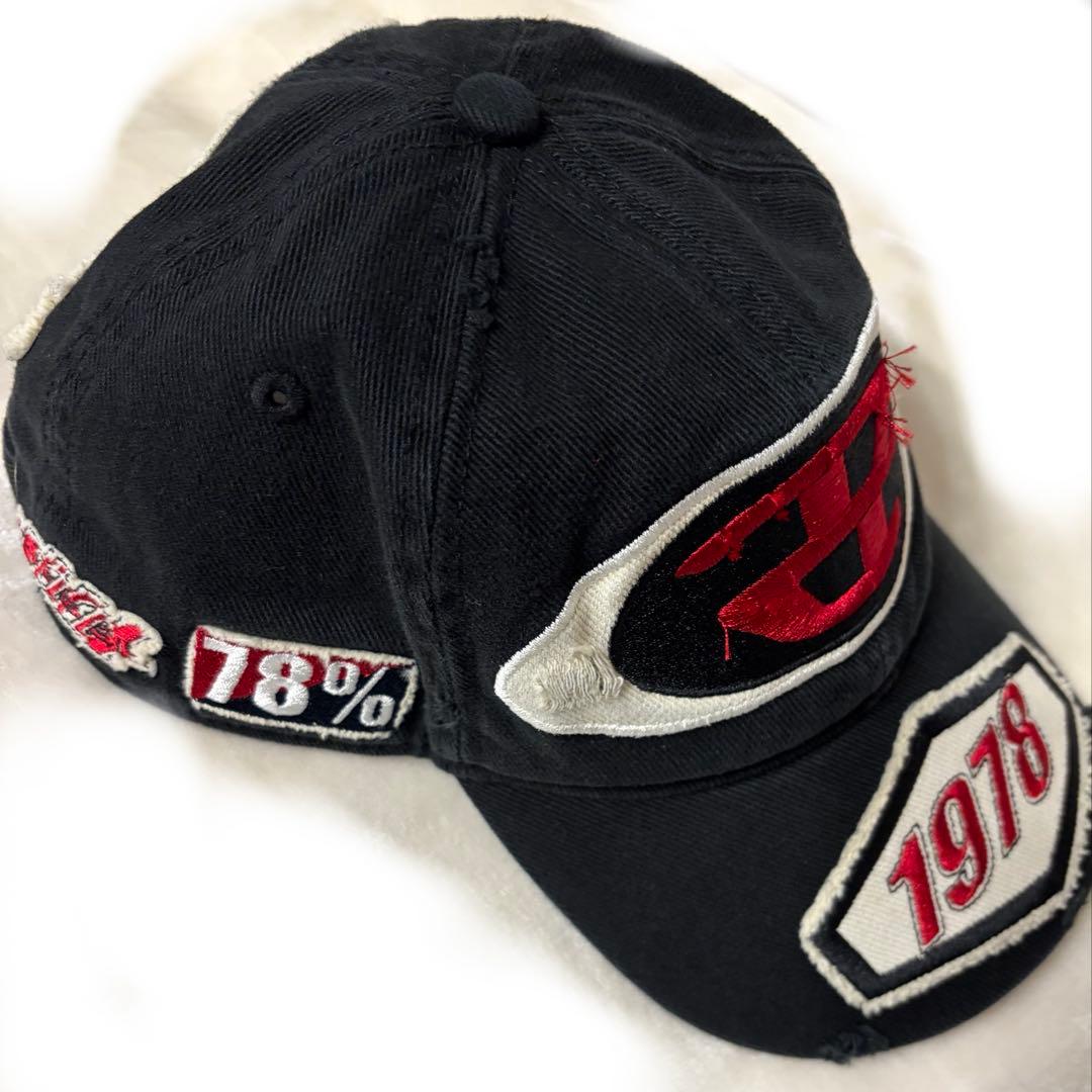 【美品・匿名配送】DIESEL黒キャップ ヴィンテージ加工