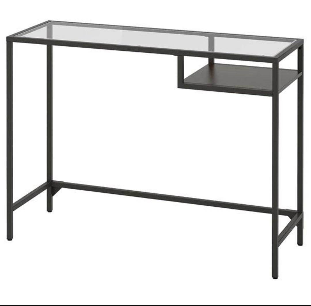 ほぼ未使用◆IKEA◆VITTSJÖ ガラストップ PCテーブル 廃盤 おまけ付