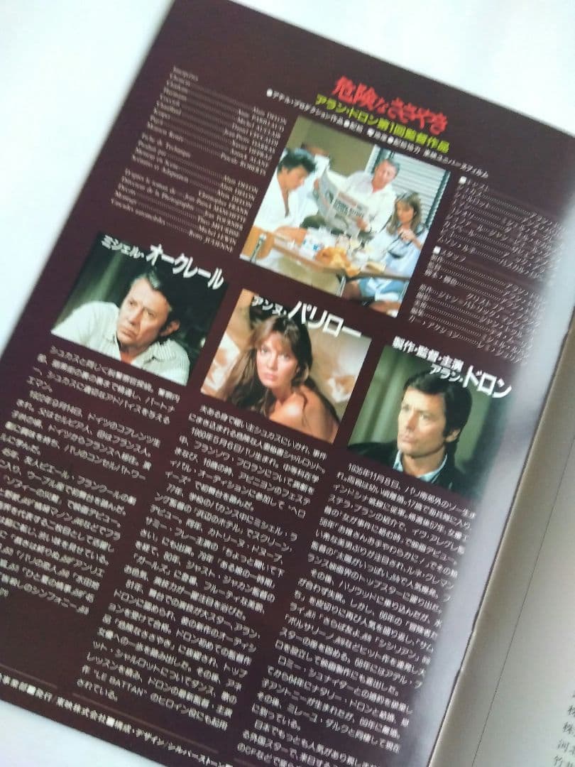 危険なささやき　　映画パンフレット　アランドロン