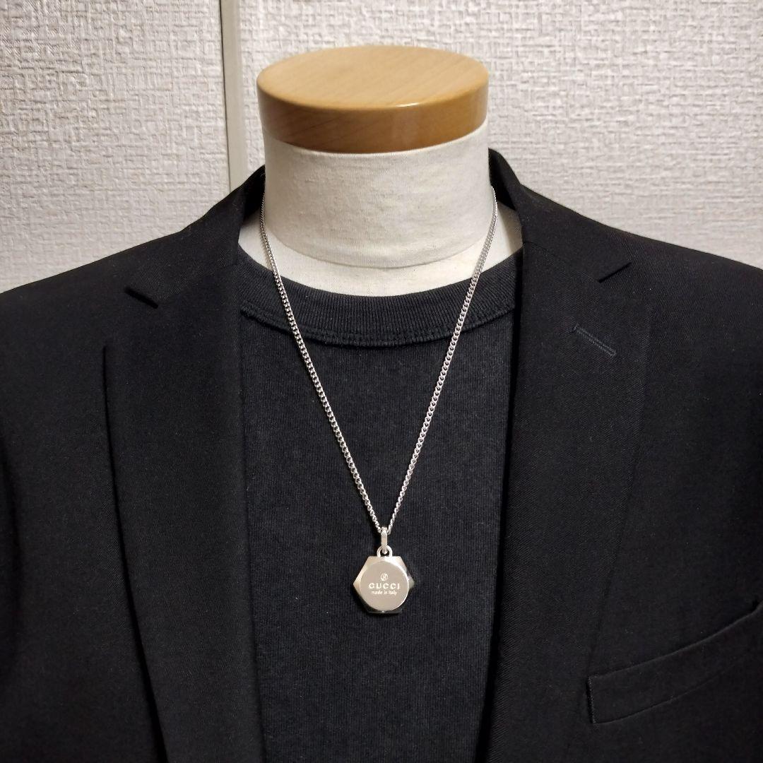 GUCCI グッチ ネックレス トップ ヘキサゴン 六角形 ロゴ