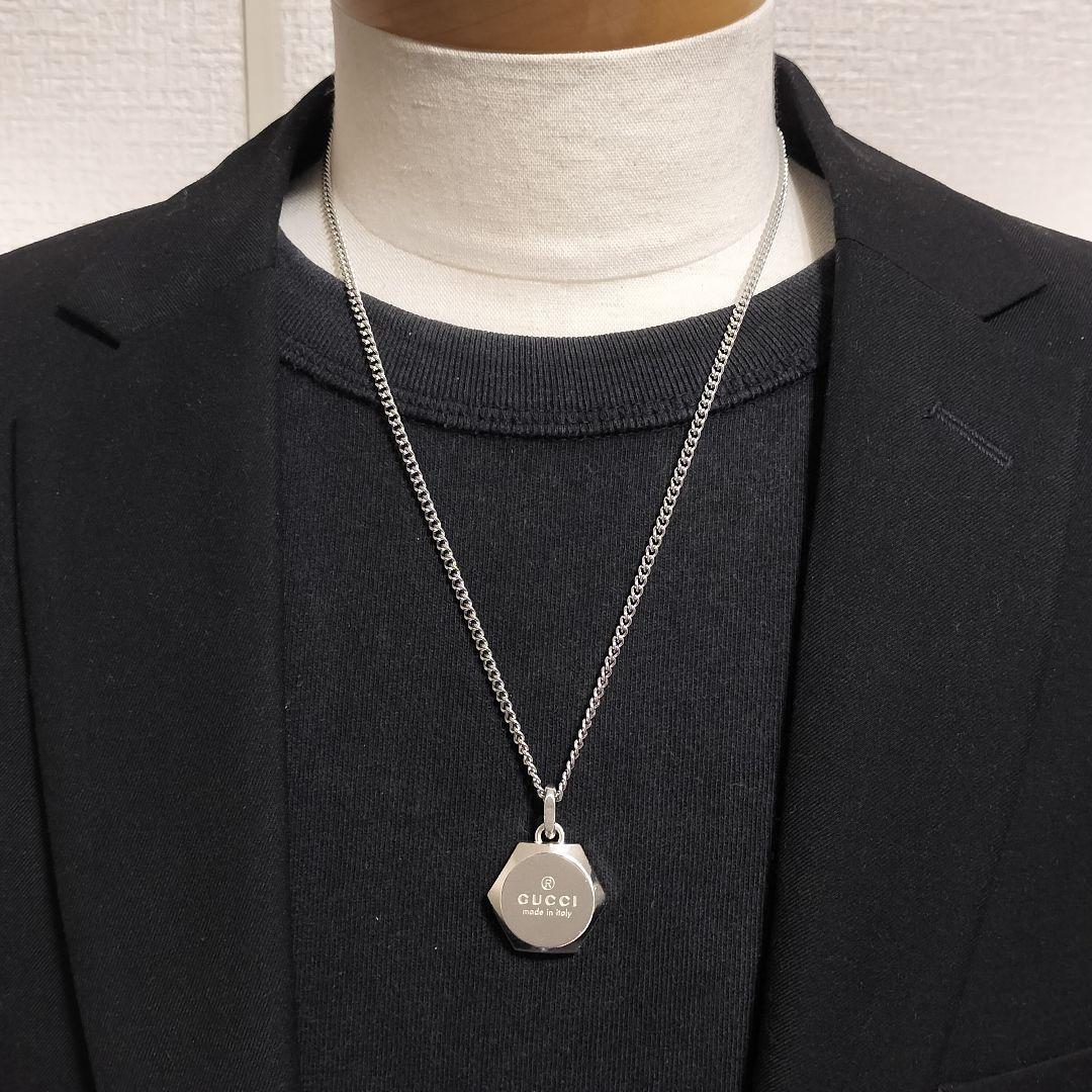GUCCI グッチ ネックレス トップ ヘキサゴン 六角形 ロゴ