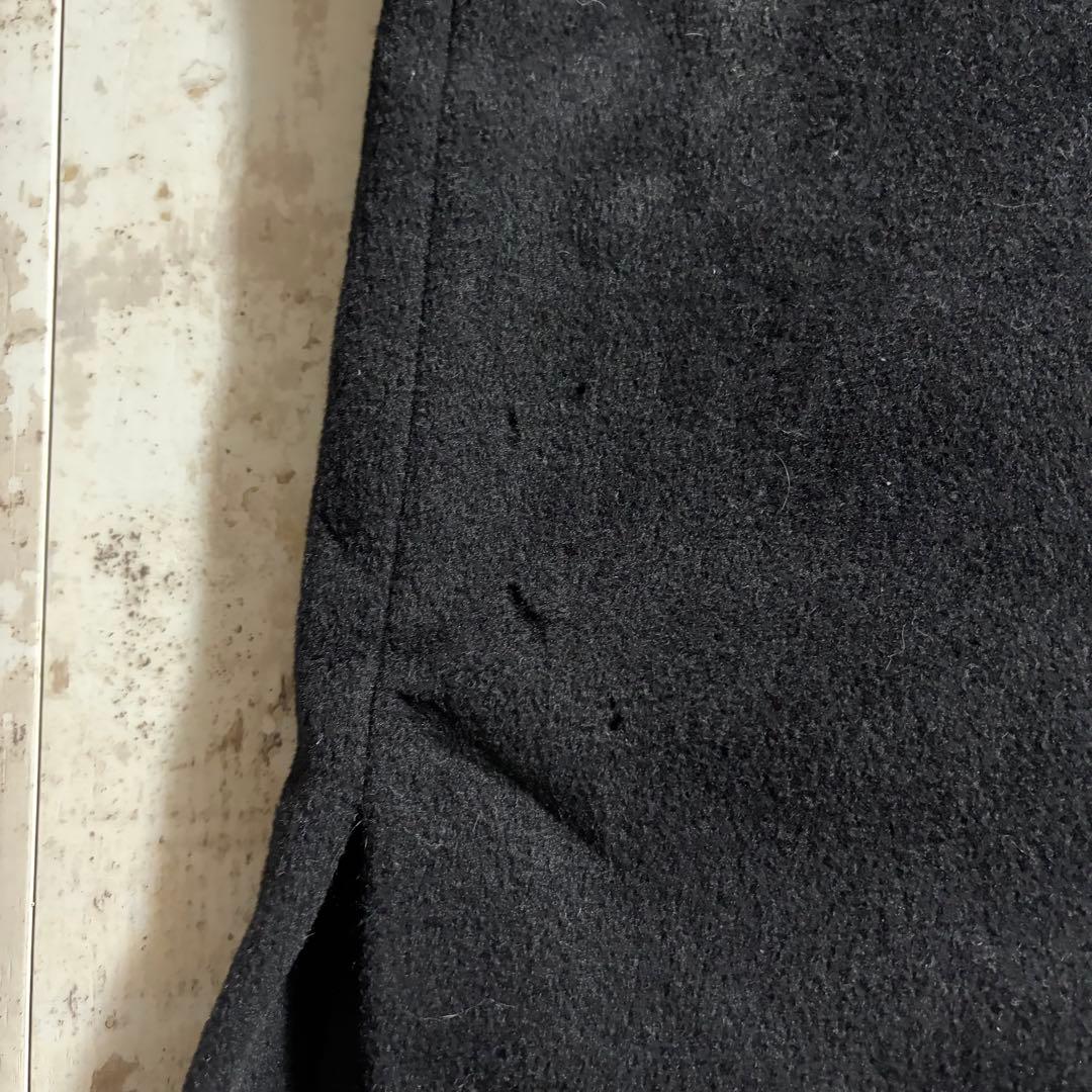 MaxMara マックスマーラ カシミア混 黒 ウール ロングステンカラーコート