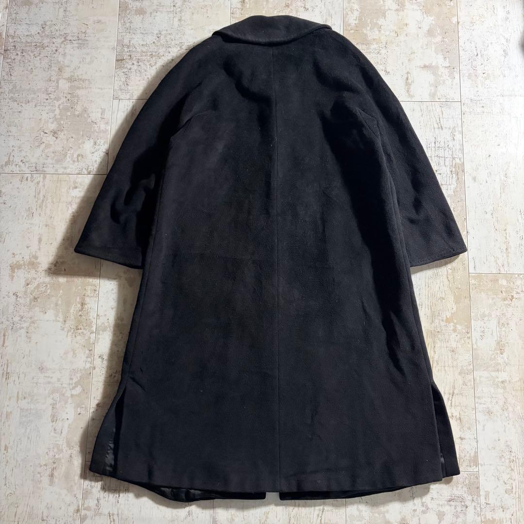 MaxMara マックスマーラ カシミア混 黒 ウール ロングステンカラーコート