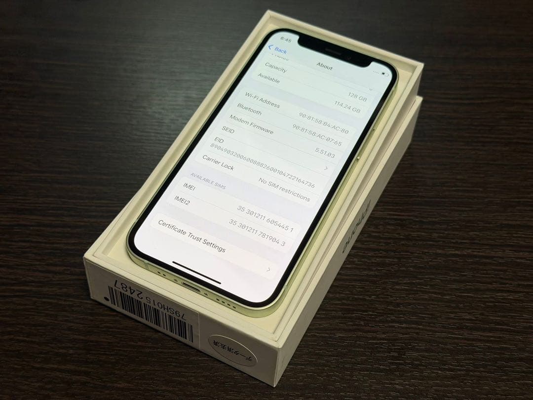 スマートフォン本体 iPhone 12Mini 128GB SIM-Free-Mint