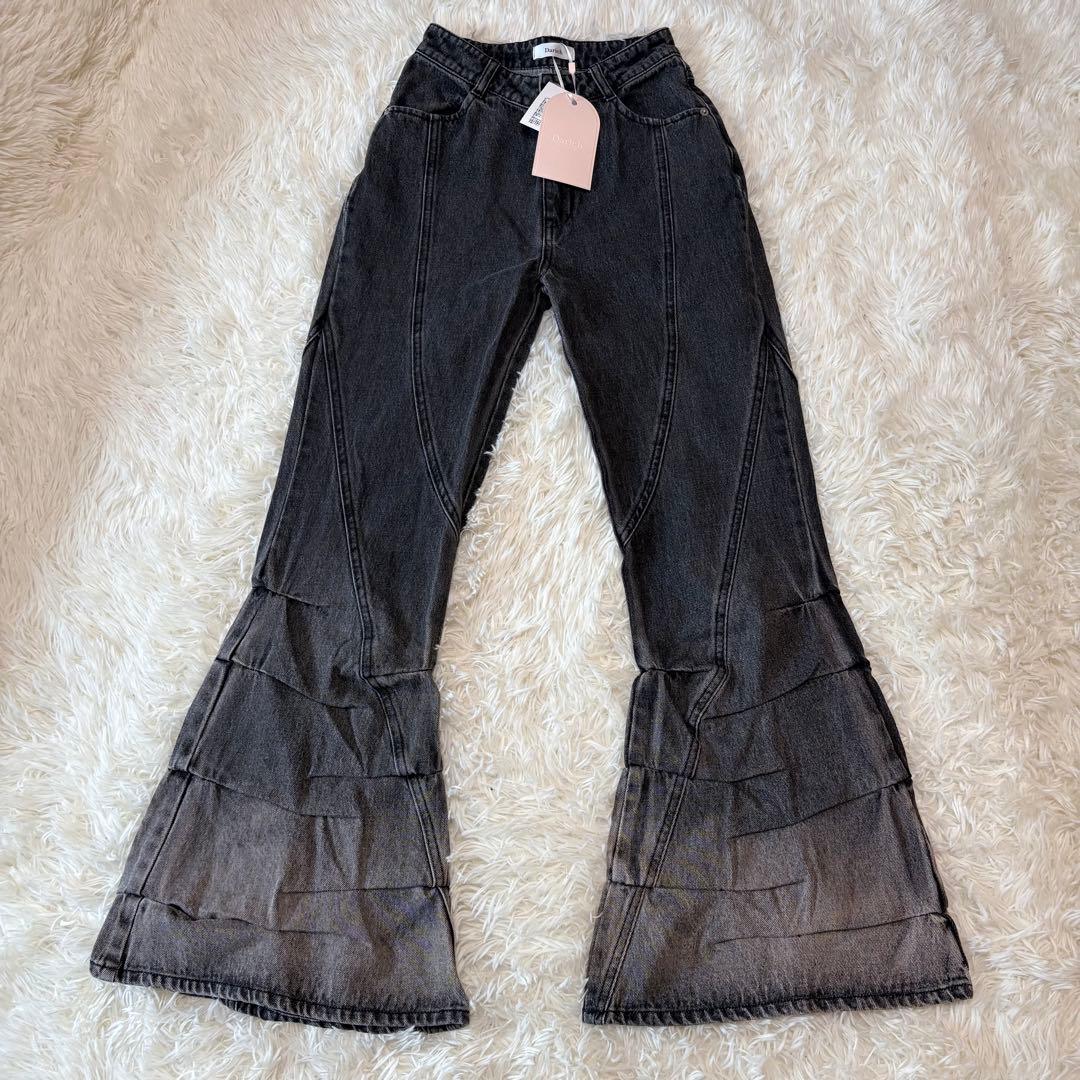 ダーリッチ ルーズクッションデニムパンツ BLK XSサイズ