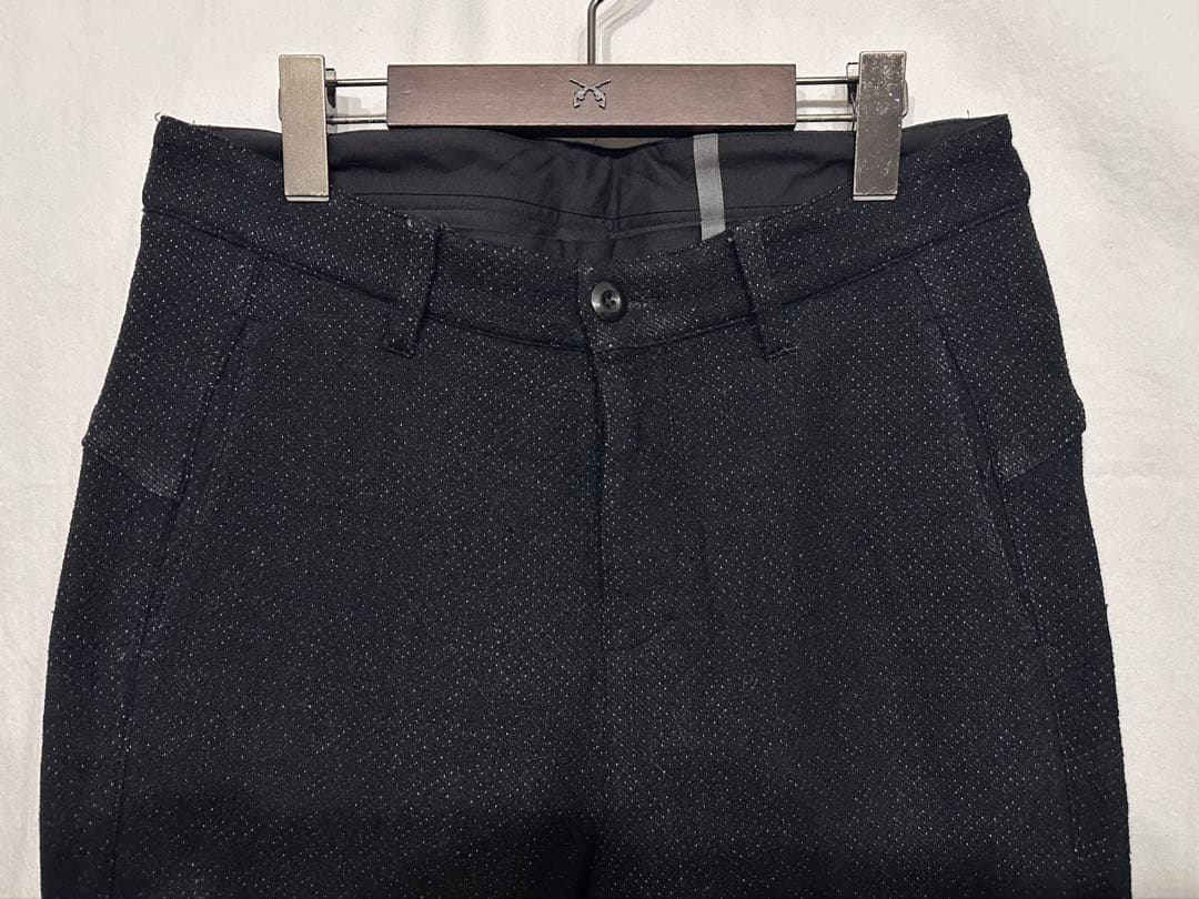 カズユキクマガイアタッチメントピンドットウールストレッチサルエルパンツジャケット