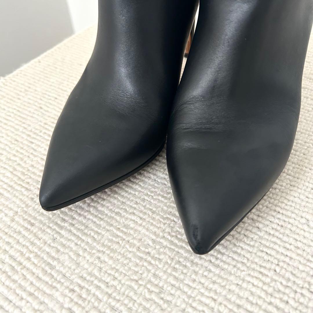 ヴァレンティノ ショートブーツ レザー 黒 23.5cm 36.5