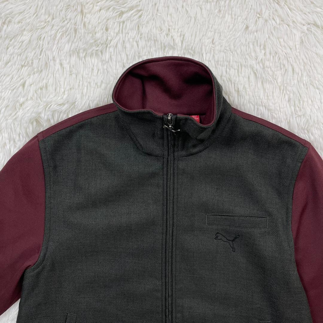 Puma／プーマ エルボーパッチ付 トラックジャケット ジャージ ヘリンボーン