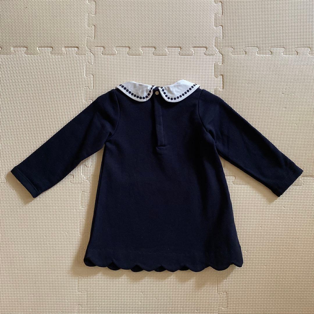 新品　タグ付き　jacadiジャカディ　長袖　スカラップ ワンピース　18M