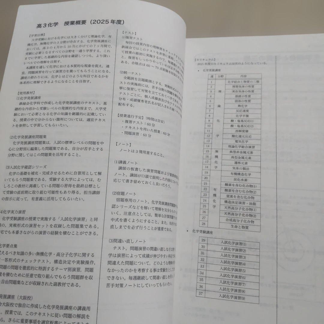 化学発展講座 2025年度 鉄緑会