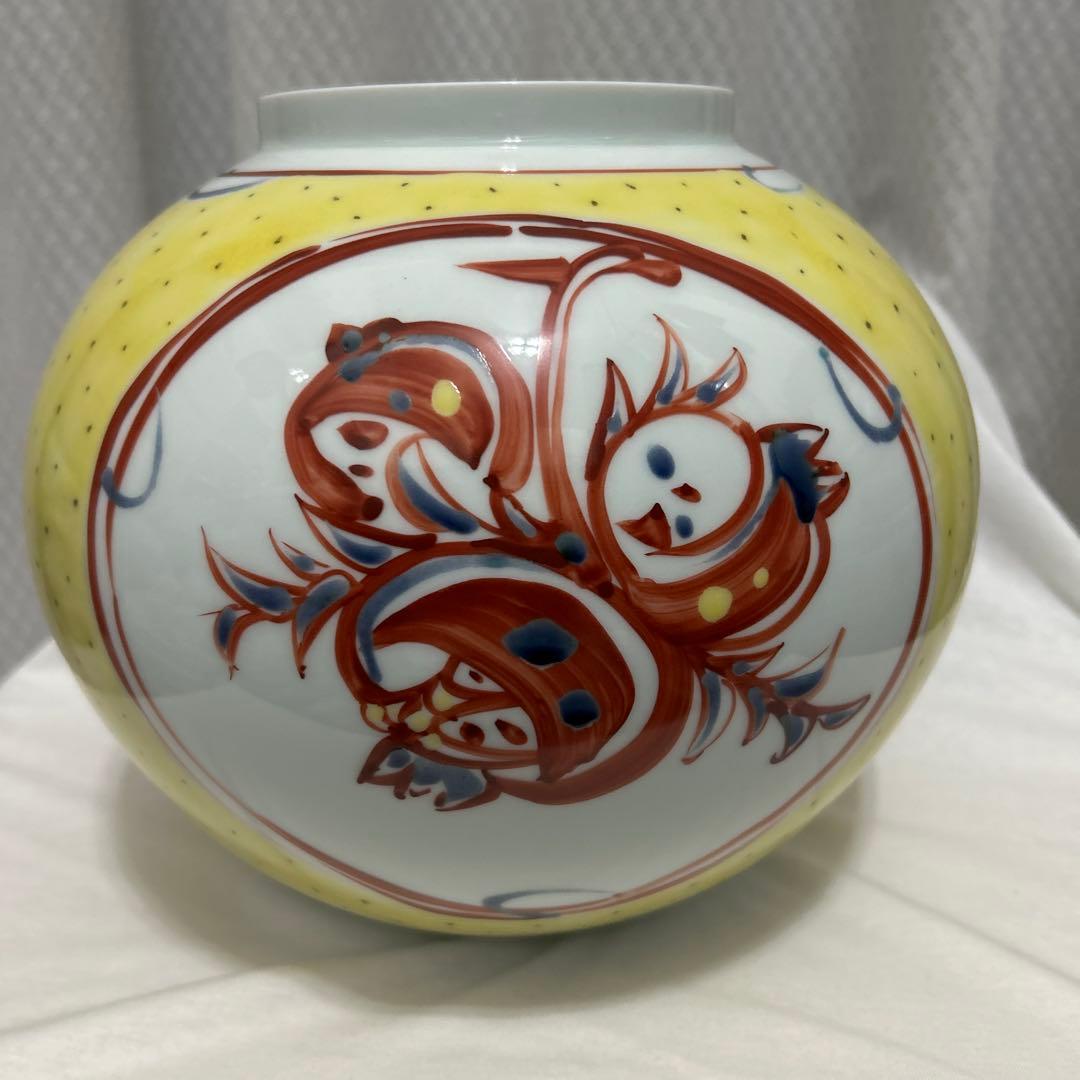 小野祥瓷　柘榴の花瓶　琥山窯　ざくろ　壺