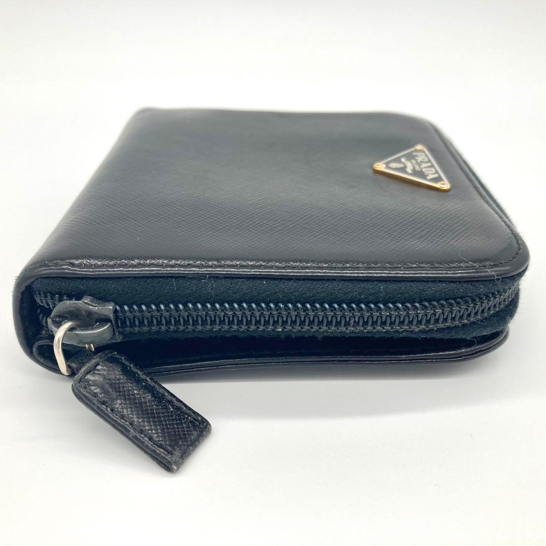 PRADA プラダ 二つ折り財布 三角ロゴ サイファーノレザー ブラック