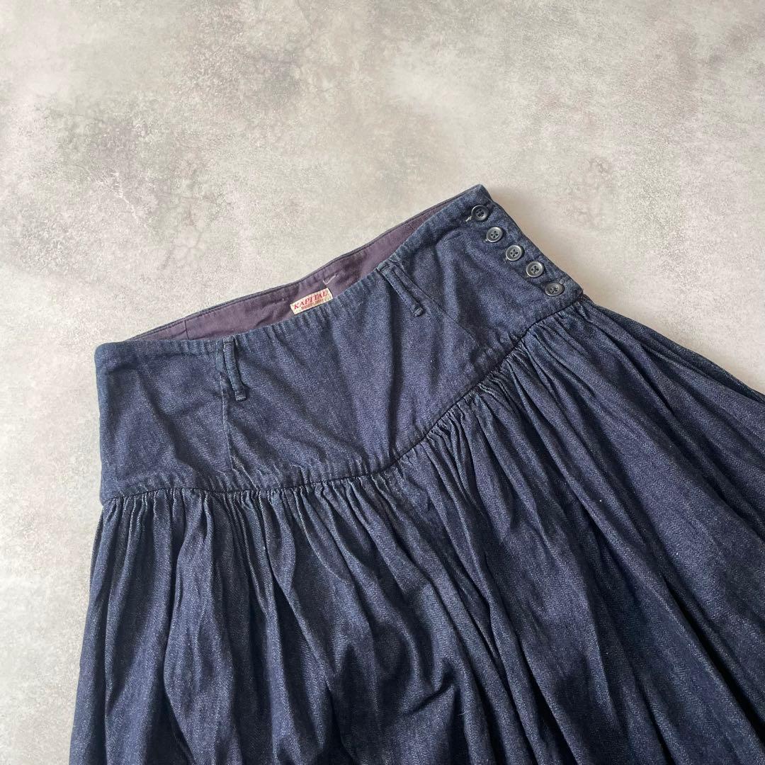 Kapital デニム アミッシュパンツ ギャザー ガウチョ ワイド 日本製 1