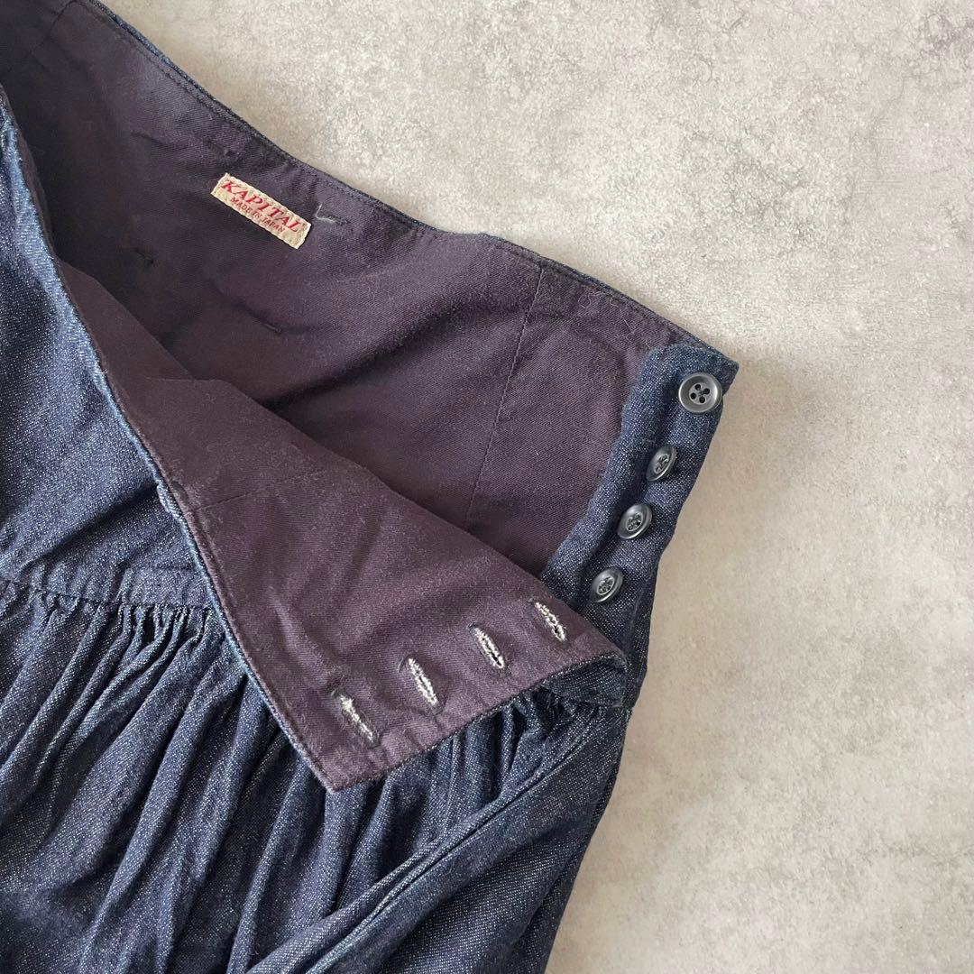 Kapital デニム アミッシュパンツ ギャザー ガウチョ ワイド 日本製 1