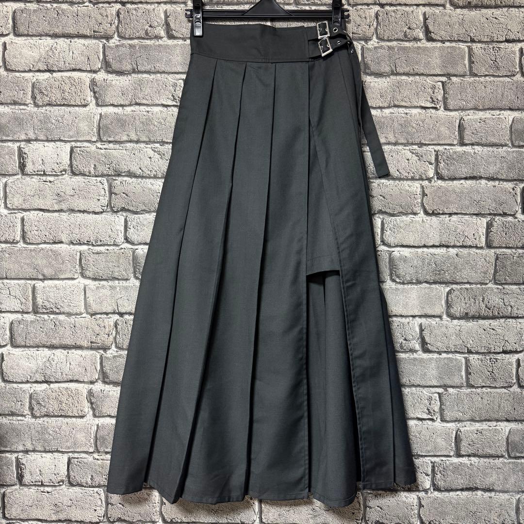 【美品】HARE　プリーツスリットスカート　グレー