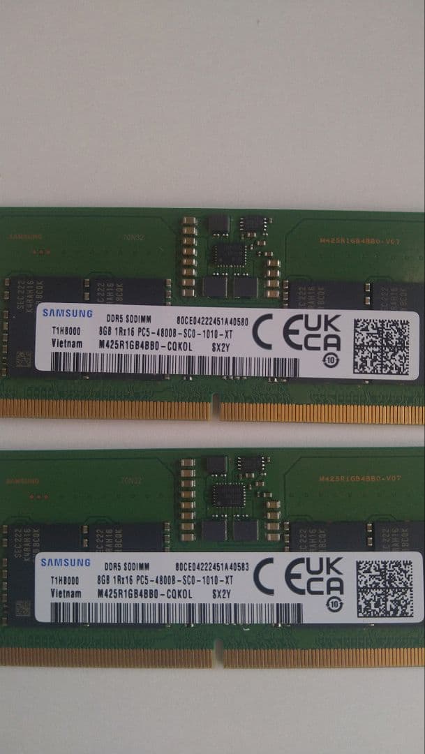 M*M様 SAMSUNG ゲーミングノートPCメモリ(2×8GB)DDR5-48