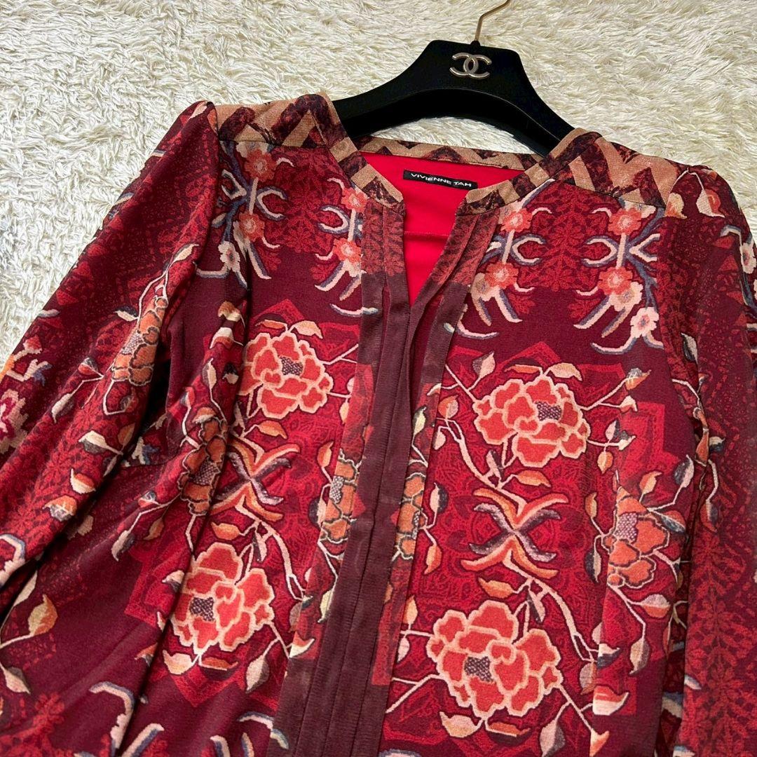【大きいサイズ✨美品】ヴィヴィアンタム　膝丈ワンピース　花柄　パワーネット　XL