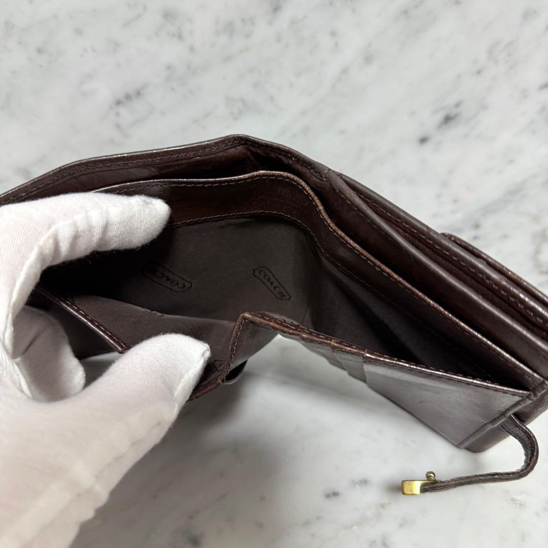 90s OLD COACH オールドコーチ 二つ折り財布 本革 レザー ブラウン