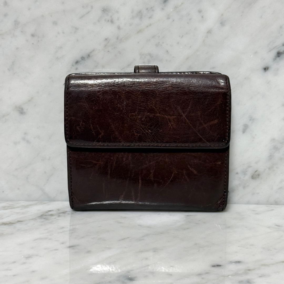 90s OLD COACH オールドコーチ 二つ折り財布 本革 レザー ブラウン
