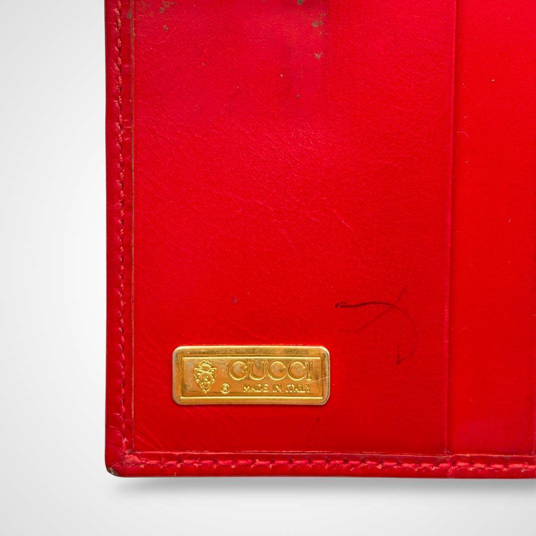 GUCCI グッチ インターロッキング 二つ折り財布 レザー 赤 ヴィンテージ